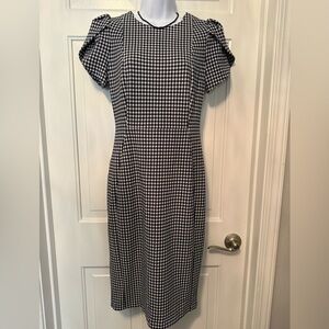 Calvin Klein Monochrome Check Midi Dress